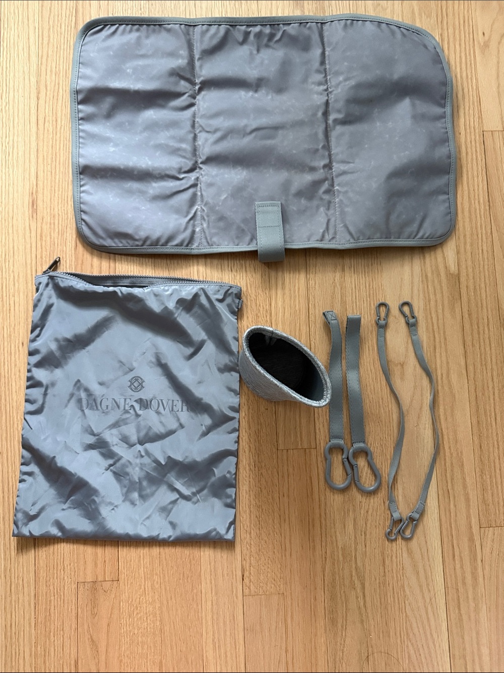 Dagne Dover diaper bag Accessories Heather Gray - Pad, bottle holder, & Straps